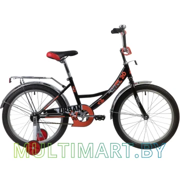 Детский велосипед Novatrack Urban 203URBAN.BK20 (черный/красный, 2020)